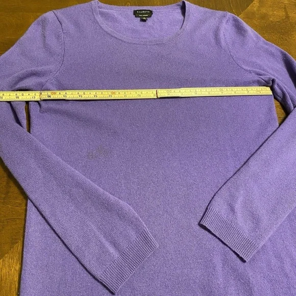 Talbots 100% Pure Cashmere Knit Sweater Size Small Purple Preppy Academia - Picture 3 of 10